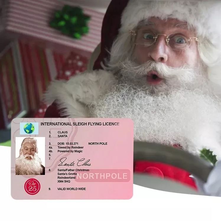 Santa's Drivers License.