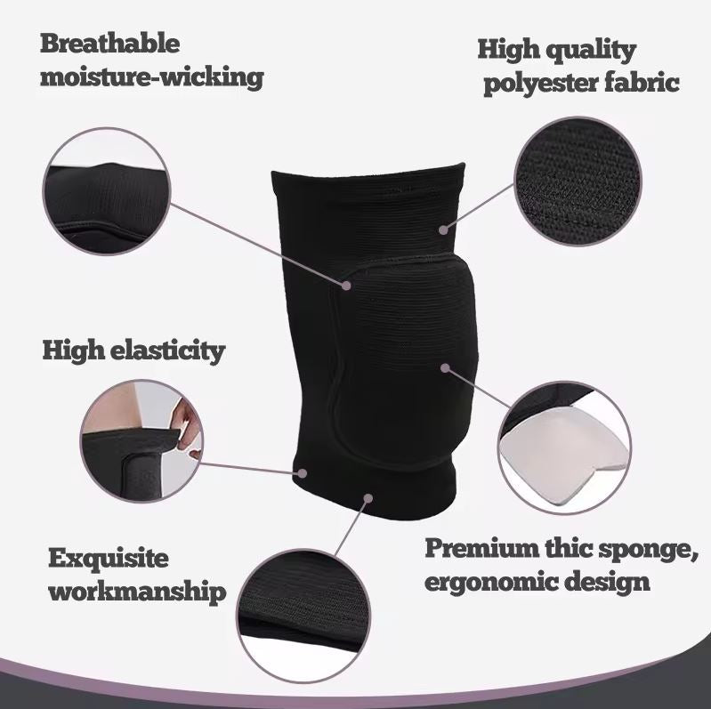 High Quality Knee Pads for Rhythmic Gymnastics & Dance - Black.