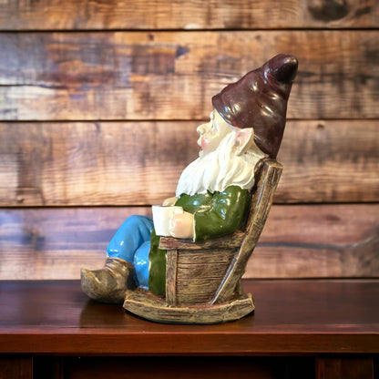 Coffee Drinking Garden Gnome