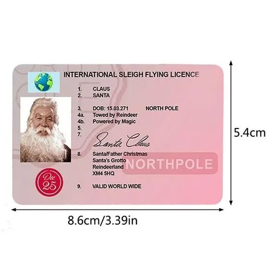 Santa's Drivers License.