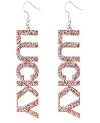 Word Style Earrings.