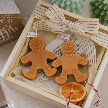 Christmas Gingerbread Man Candle.