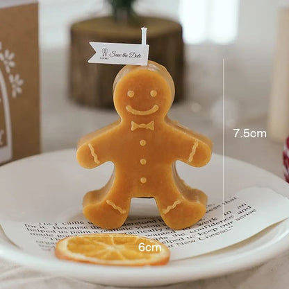 Christmas Gingerbread Man Candle.