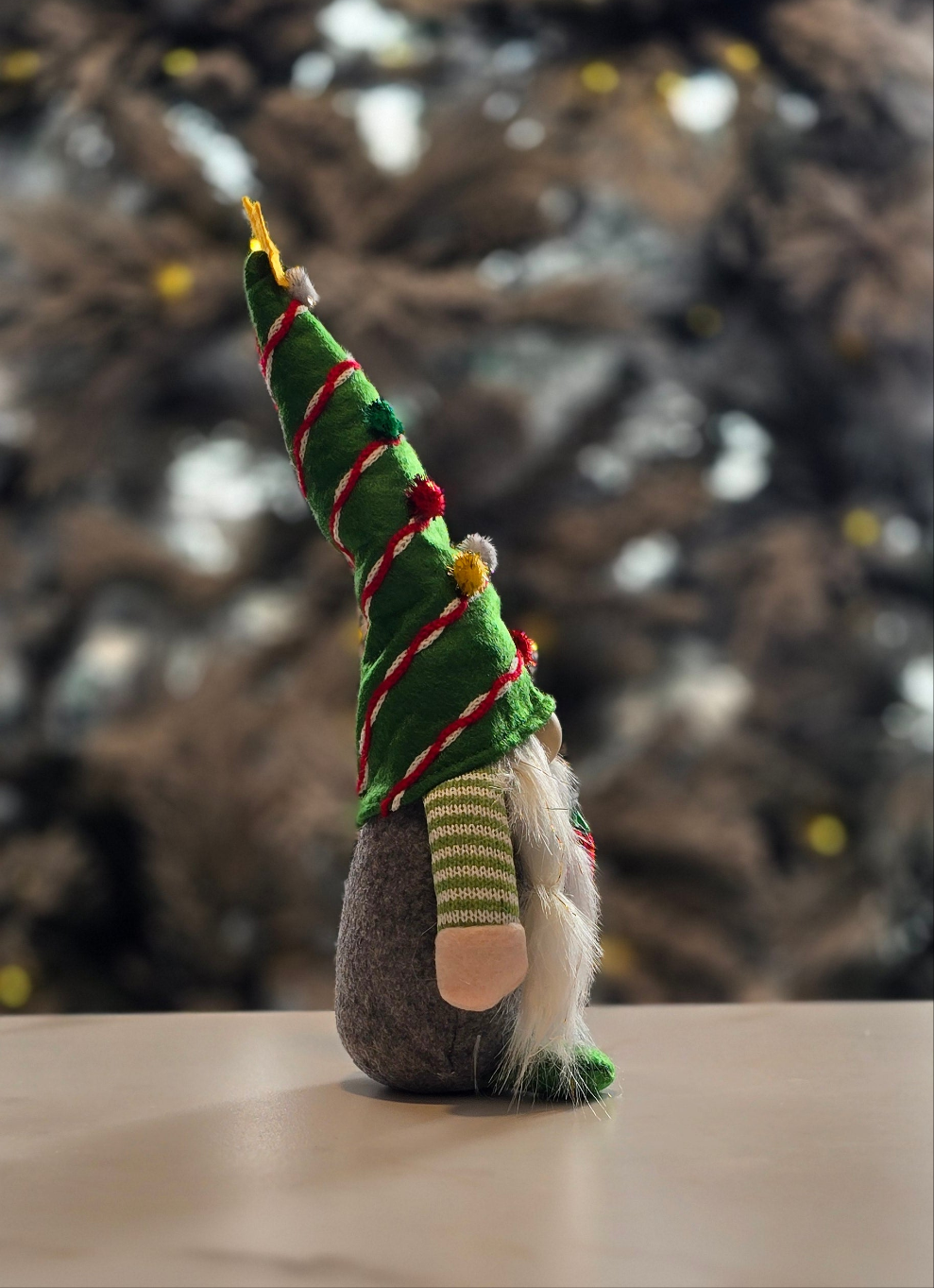 Green Stripped Christmas Gnome