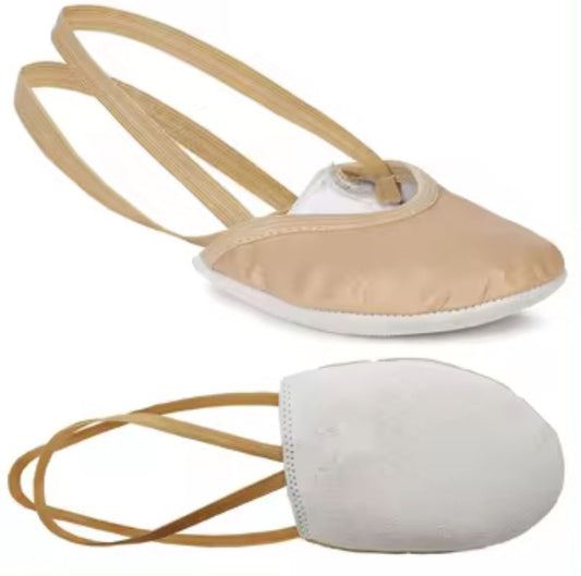 Rhythmic Gymnastics Toe Shoes - Tan Genuine Leather - Free Shipping