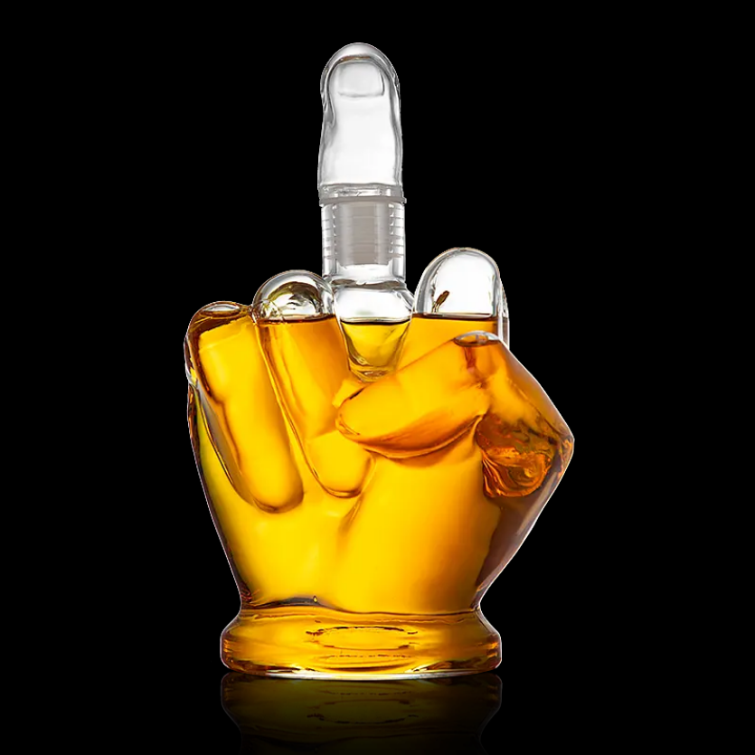 Middle Finger 1000ml Whiskey Decanter - Perfect Christmas Gift