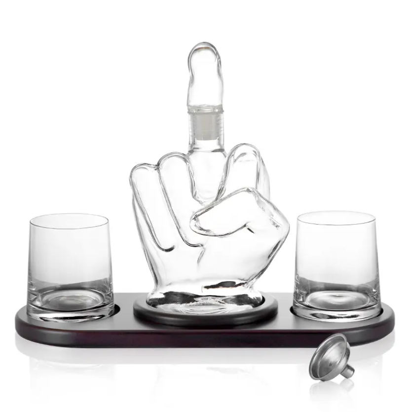 Middle Finger 1000ml Whiskey Decanter - Perfect Christmas Gift