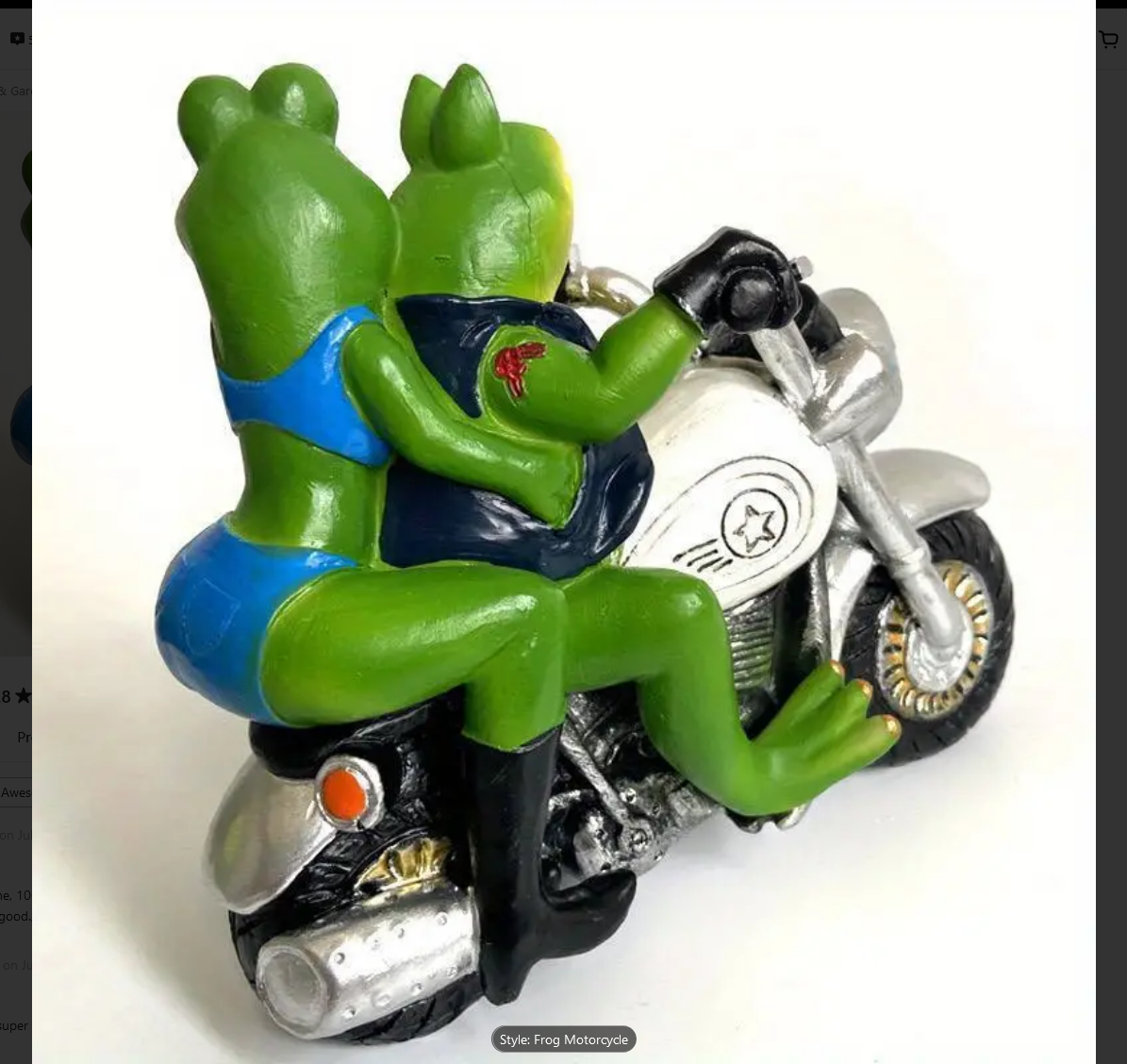 Motorbike Riding Frogs Statue