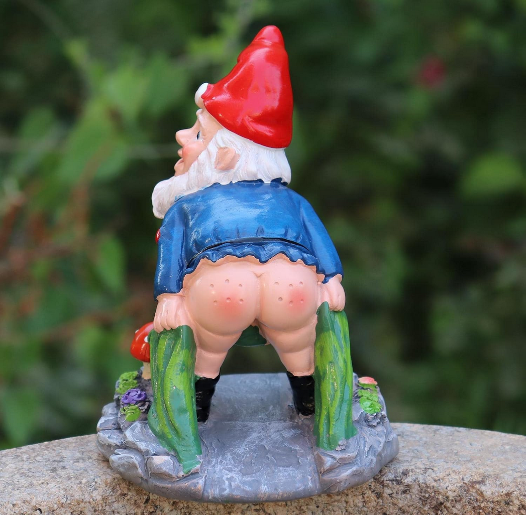 Rude Flashing Bum Garden Gnome