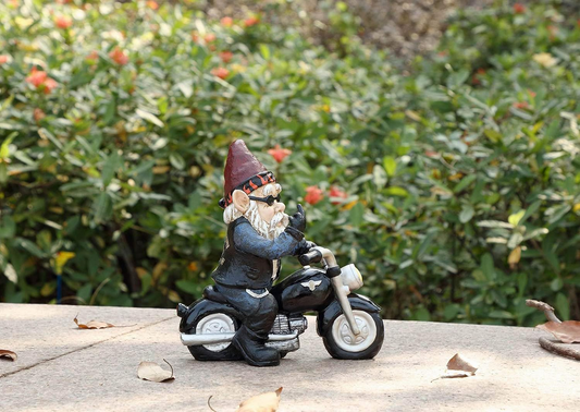 Biker Garden Gnome Pulling Finger