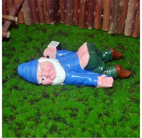 Passed Out Drunken Garden Gnome Statue