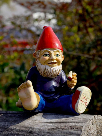 Evil Weed Smoking Garden Gnome