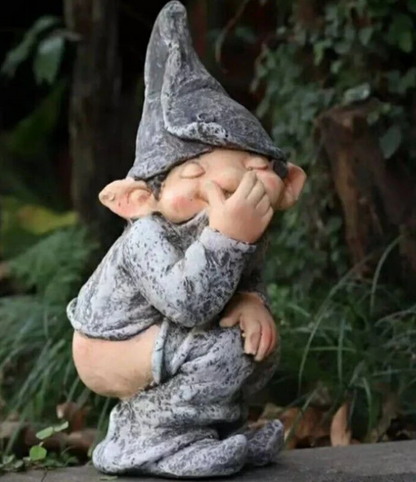 Pooping Garden Gnome Statue