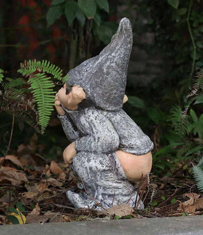 Pooping Garden Gnome Statue